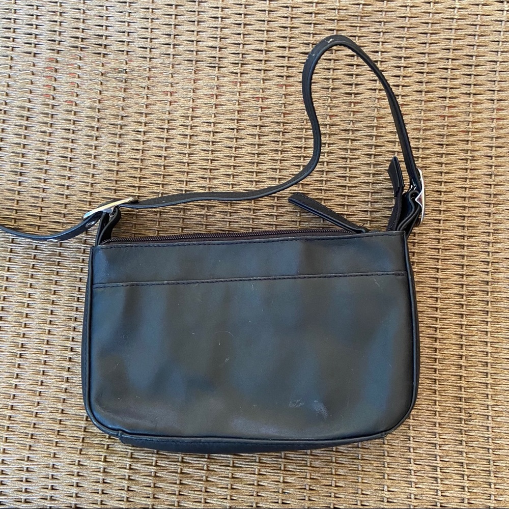 Covington black leather mini shoulder bag purse